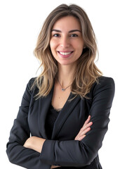 Obraz premium Smiling mature business woman in transparent background