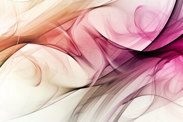 Abstract background with smooth, flowing lines in soft shades of cream, pink, and purple creating an elegant and delicate wave pattern.