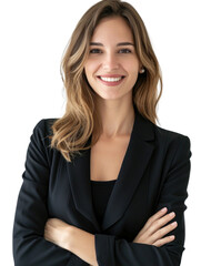 Smiling mature business woman in transparent background