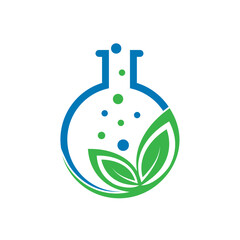 Natural lab leaves logo design template.