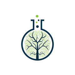Natural lab tree logo design template.