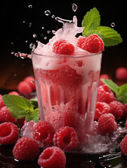 raspberry cocktail with berries