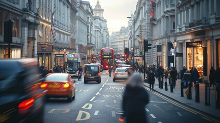 Busy Street View at London City, U.K