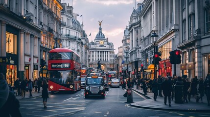 Fototapeta premium Busy Street View at London City, U.K