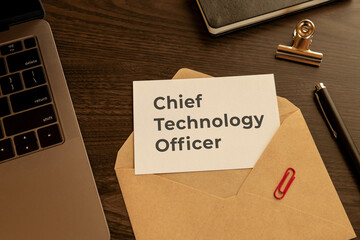 There is word card with the word Chief Technology Officer. It is as an eye-catching image.