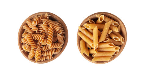 Raw Brown Pasta, Wholegrain Fusilli, Dry Whole Grain Noodle, Raw Spelt Macaroni, Healthy Italy Food