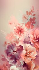 Flower watercolor illustration. Manual composition. Mother's Day, wedding, birthday, Easter, Valentine's Day. Pastel colors. Spring. Summer.