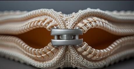 Close-up Macro Photograph of a Zipper - Powered by Adobe