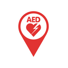 AED,automated external defibrillator flat vector icon