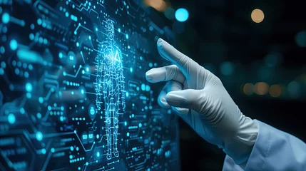  doctors hand pointing at digital data structure, virtuel medicine  © sam richter