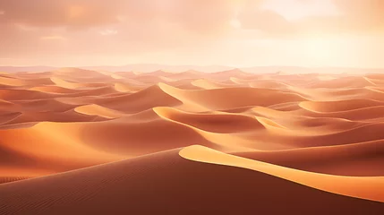 Fotobehang Desert landscape, sand dunes with wavy pattern © xuan