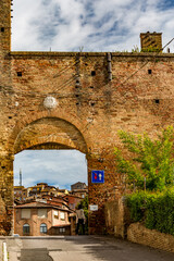 Obraz premium Travel Tuscan style. Sorano city street view, Grosseto province, Tuscany region, Italy, Europe, EU