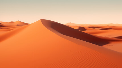 Fototapeta na wymiar Sand dunes in desert landscape, 3d rendering of beautiful desert