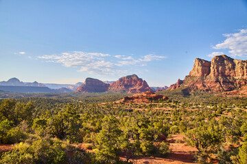 Sedona Red Rock Formations and Desert Vegetation, Arizona