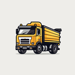 Fototapeta na wymiar Dump truck in cartoon, doodle style. Image for t shirt. Isolated 2d vector illustration in logo, icon, sketch style, Eps 10. AI Generative