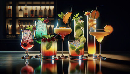 delicious cocktails - obrazy, fototapety, plakaty