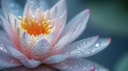 Flower with dew, macro, closeup, lotus flower