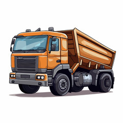 Fototapeta na wymiar Dump truck in cartoon, doodle style. Image for t shirt. Isolated 2d vector illustration in logo, icon, sketch style, Eps 10. AI Generative