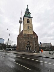 Obraz premium Marienkirche Berlin is the oldest active evangelical church in Berlin