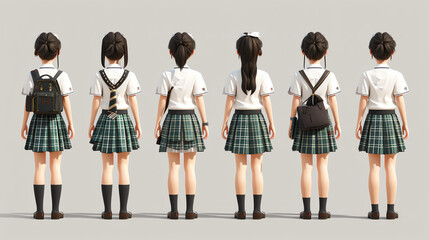 Obraz premium School Uniform in game Asset Style