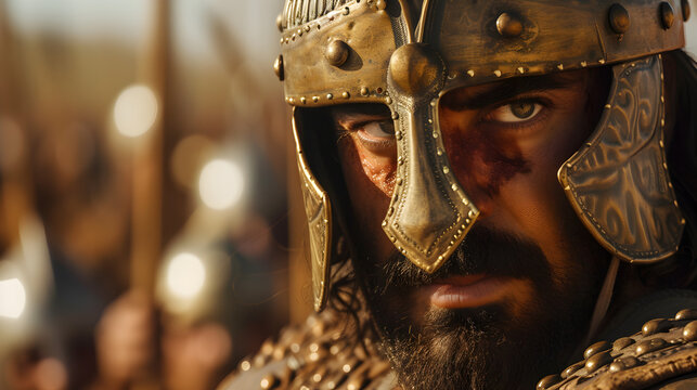 A close-up portrayal of a Persian Immortal warrio