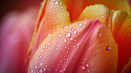 Flower with dew, macro, closeup, tulip