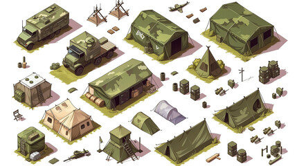 Army Camp Tileset for Game