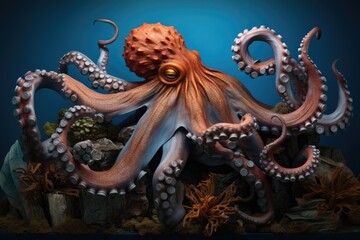 Fototapeta premium octopus in deep water undersea creature