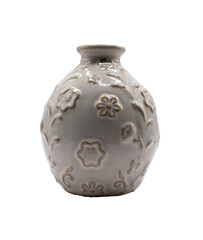 white floral vase on a transparent background 