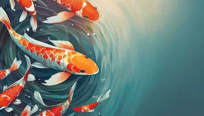 Fotobehang goldfish in aquarium © Black queen design