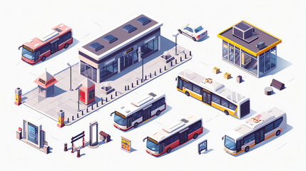 Isometric Bus Station Tileset