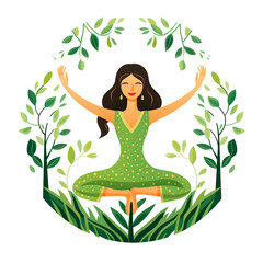 Woman meditating in lotus position