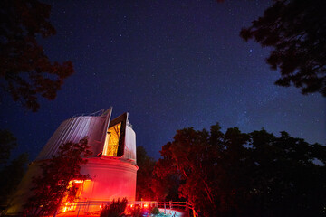 Starry Night at Lowell Observatory with Open Dome
