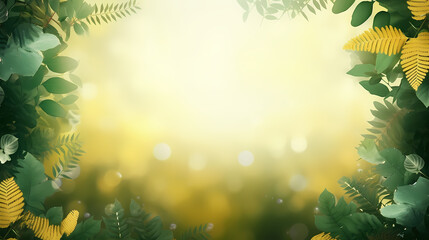 Green leaves eco friendly background with copy space for text