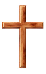 Wooden Christian cross isolated on white background