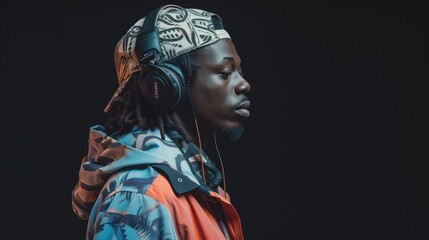 DJ American Music Headphones African Black