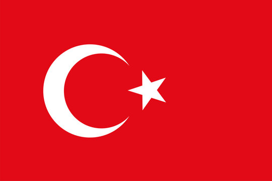 Turkey flag isolated in official colors and proportion correctly vector