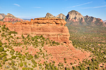 Aerial View of Sedona Red Rock Cliffs and Mesas