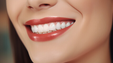 Obraz premium close up of a woman lips with a smile