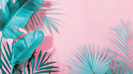 Plants with a pink background provide ample space for textual content in a lifestyle fashion banner Background
