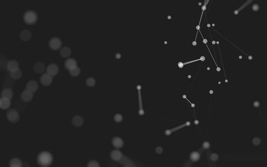 Fototapeta premium Abstract background. Molecules technology with polygonal shapes, connecting dots and lines. Connection structure. Big data visualization.