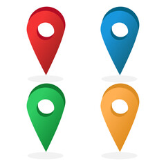 Set of point pin location icon