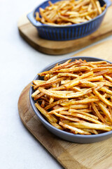 Crispy banana sticks. Fruit snack