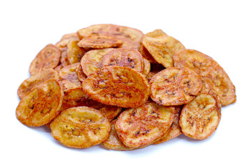Crispy banana chips. Fruit snack