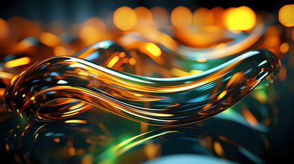  Fluidity of Light.  This abstract art captures the fluid motion of light, embodying the seamless dance between reflection and color in a mesmerizing display.
