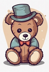 teddy bear cute logo animated illustration cartoon