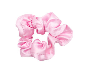 pink silk scrunchie on a transparent background PNG 