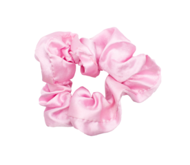 pink silk scrunchie on a transparent background PNG 