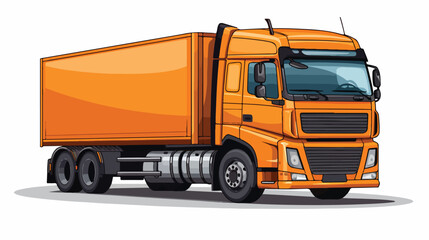 Truck isolated on white vector 2D illustration.