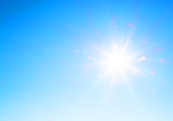 爽やかな青空と太陽　強い夏の日差し